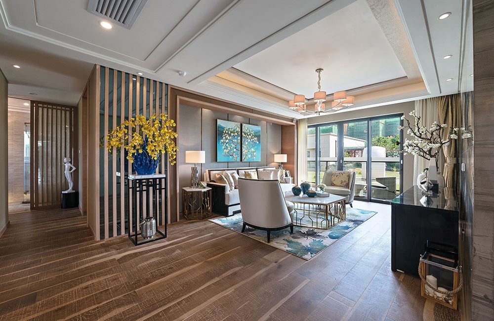 佛山市方直&middot;瓏湖灣新中式風(fēng)格平層裝修案例