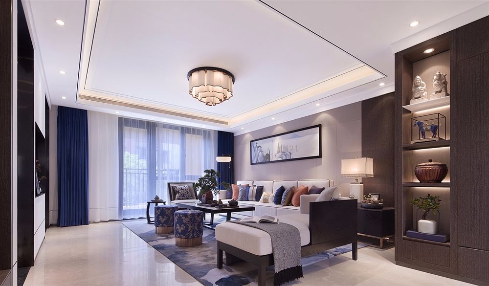 佛山市海倫堡&middot;美的&middot;玖悅府新中式風(fēng)格四居室裝修案例