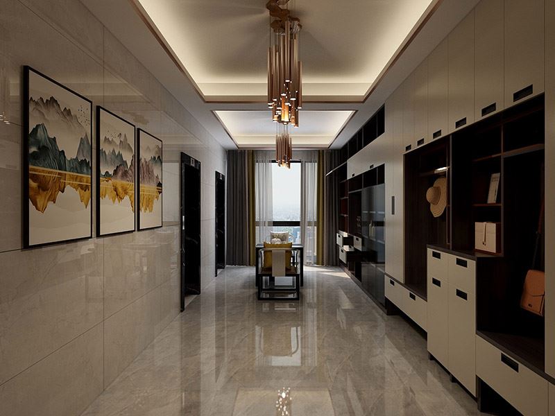 佛山市保利中央公園新中式風格四居室裝修案例