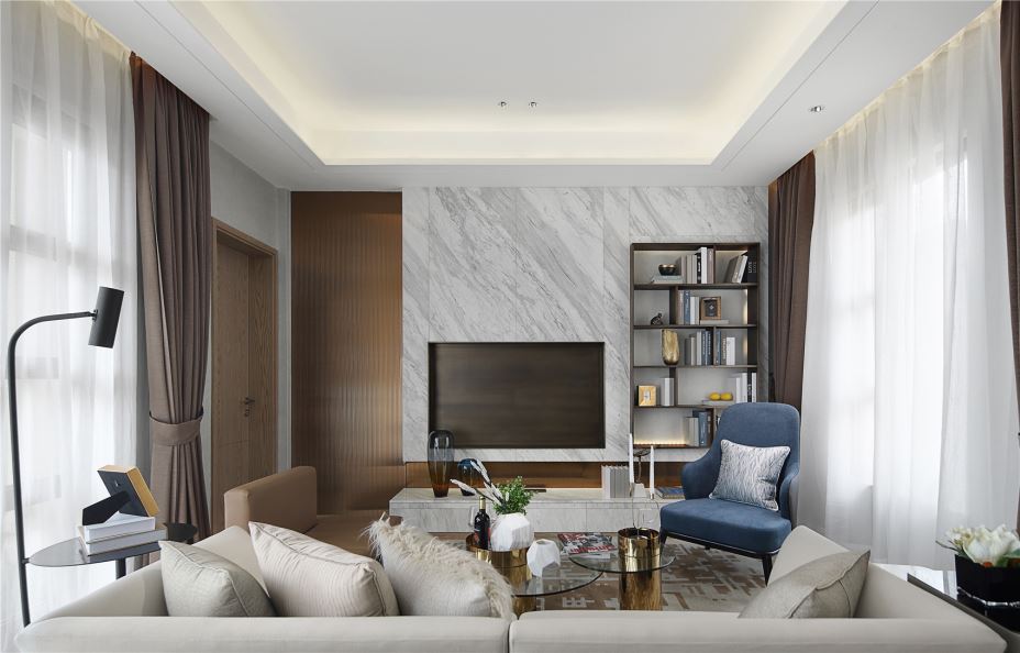 江門市柏麗豪園輕奢風格三居室裝修案例