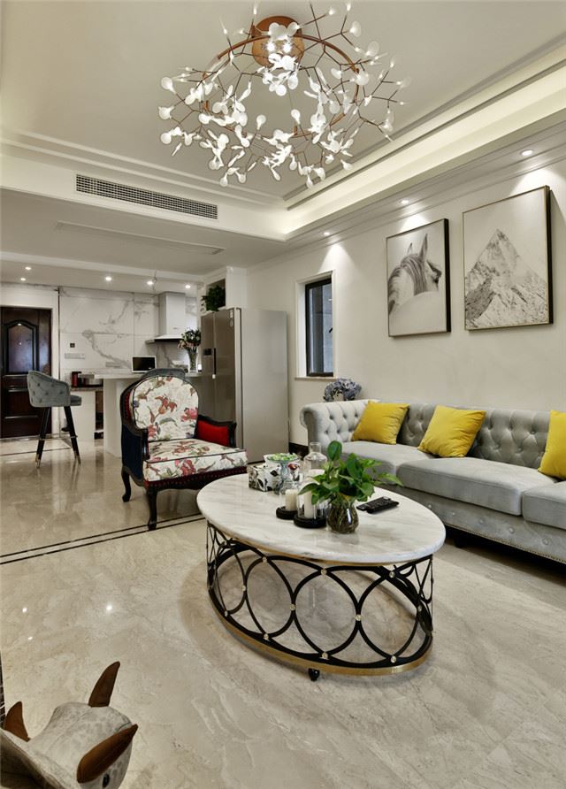 江門市君匯熙庭美式風(fēng)格三居室裝修案例