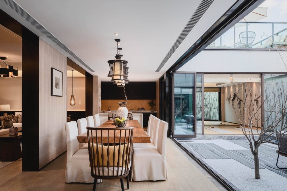 新中式風格別墅室內(nèi)設(shè)計案例-餐廳