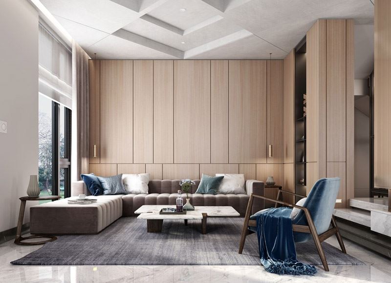 江門市方直瓏湖灣新中式風格別墅裝修案例