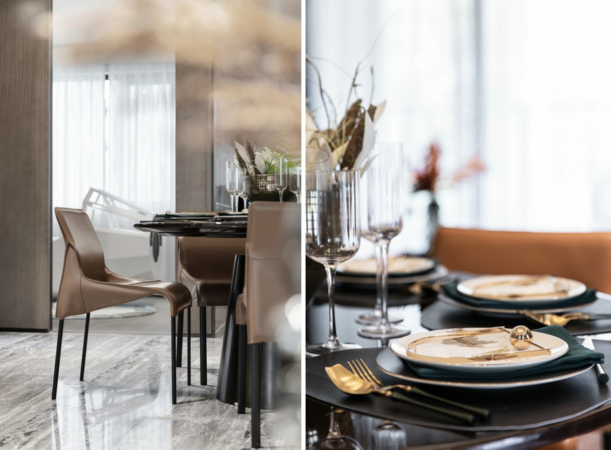 現(xiàn)代輕奢風格室內(nèi)設(shè)計家裝案例-餐廳餐桌