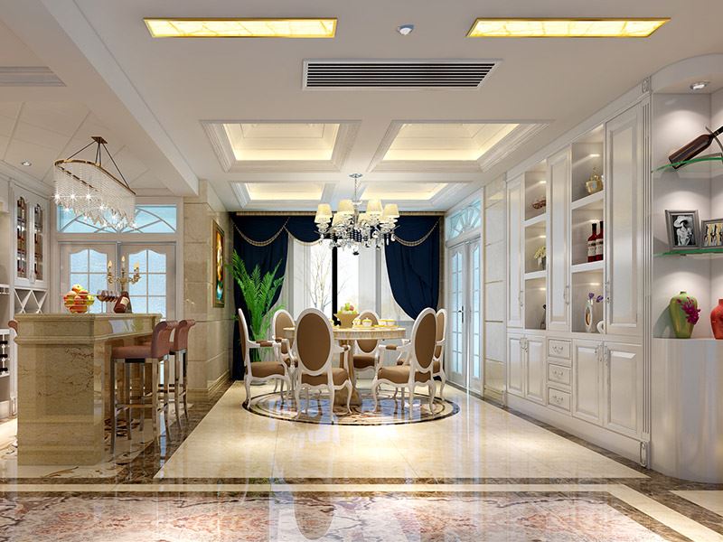 佛山市方直&middot;瓏湖灣歐式風(fēng)格四居室裝修案例