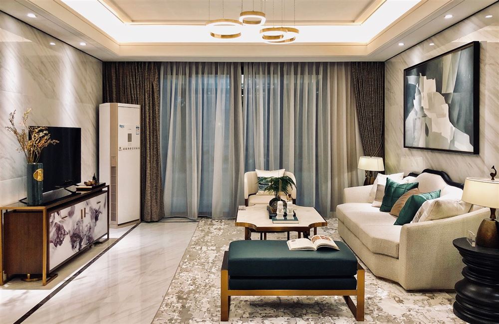 江門(mén)市碧濤豪苑新中式風(fēng)格三居室裝修案例