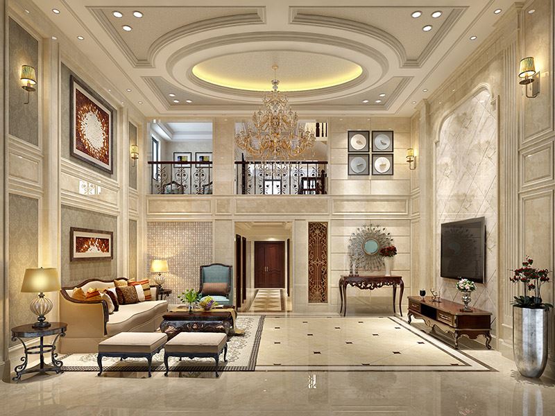 泰州市碧水華庭輕奢風(fēng)格別墅裝修案例