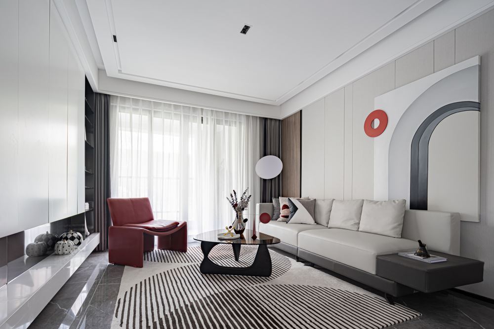 佛山市保利御江南現(xiàn)代風格三居室裝修案例