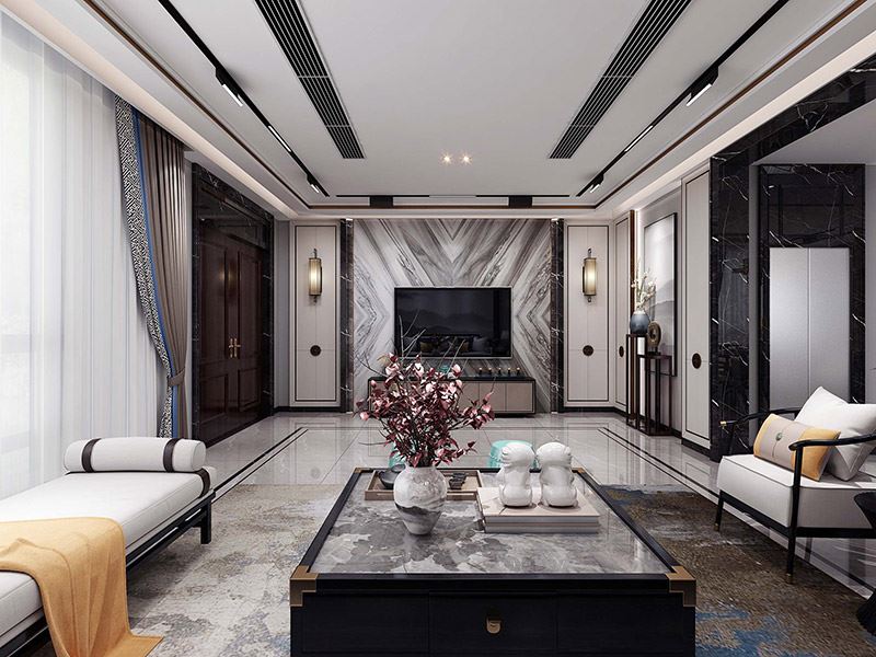 河源市鼎龍花園新中式風格別墅裝修案例