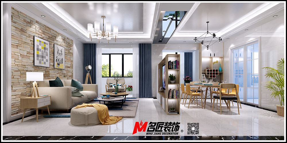 河源市得嘉花園現(xiàn)代簡約風(fēng)格三居室裝修案例