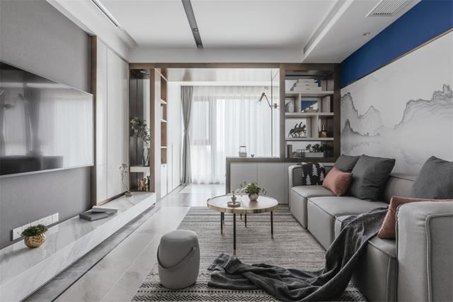 佛山市建投綠地璀璨天城新中式風格二居室裝修案例