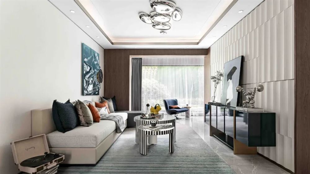 佛山市綠城桂語映月輕奢風(fēng)格三居室裝修案例