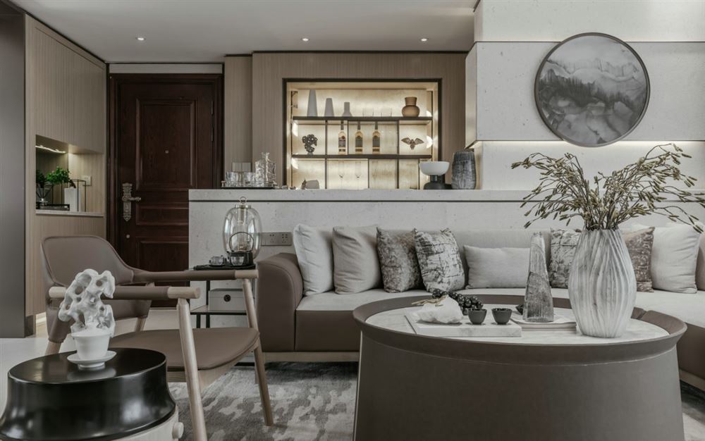 江門市寶堤灣畔新中式風(fēng)格三居室裝修案例