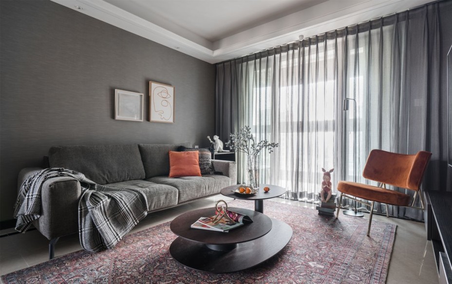 現(xiàn)代簡約風格室內家裝案例效果圖-客廳