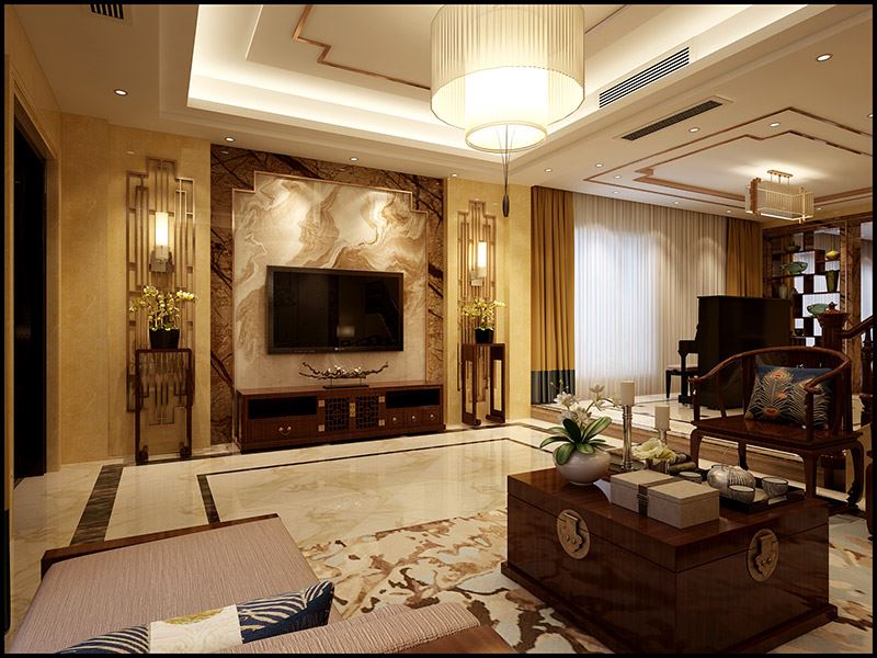 佛山市廣佛新世界花園洋房新中式風(fēng)格別墅裝修案例