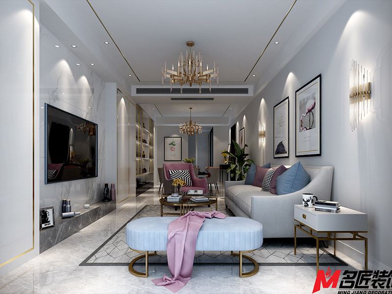 臺(tái)州市北門街機(jī)關(guān)邊輕奢風(fēng)格三居室裝修案例