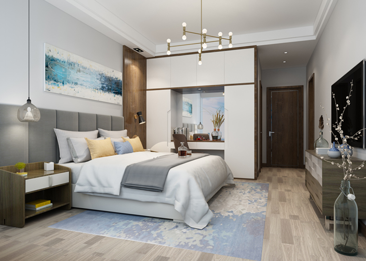 現(xiàn)代輕奢風格室內裝修設計效果圖-星星凱旋四居210平米-室內臥室裝修設計