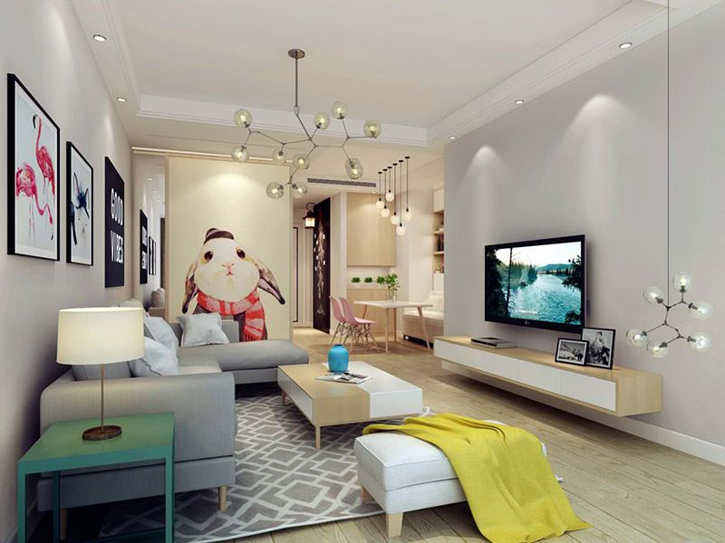 內(nèi)江100平米以下北歐風(fēng)格金科時代中心家裝設(shè)計案例