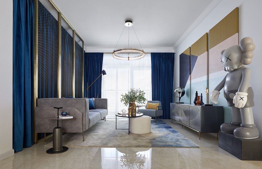 佛山市海倫堡&middot;美的&middot;玖悅府輕奢風(fēng)格三居室裝修案例