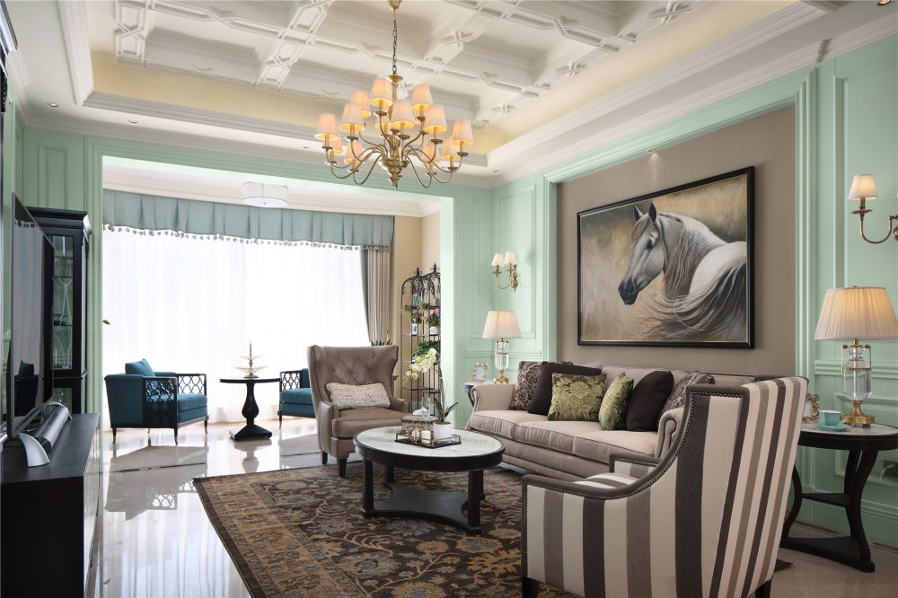 江門市碧桂園翡翠香堤美式風(fēng)格三居室裝修案例