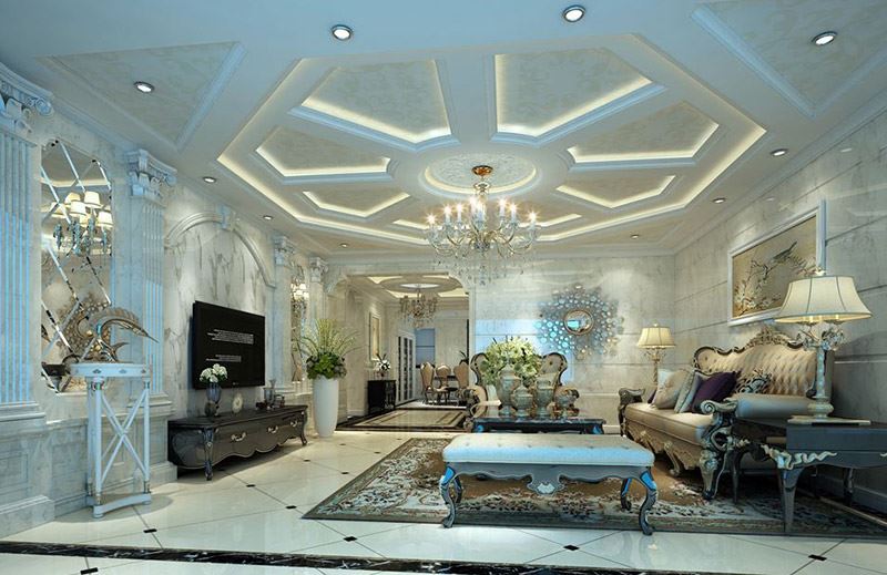 佛山市海倫堡菁華府歐式風格五居室裝修案例