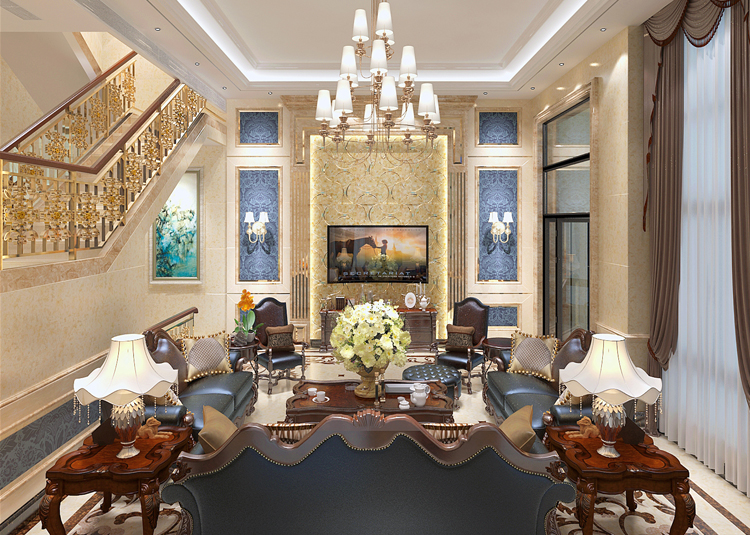 佛山市復(fù)地公園和光歐式風(fēng)格別墅裝修案例