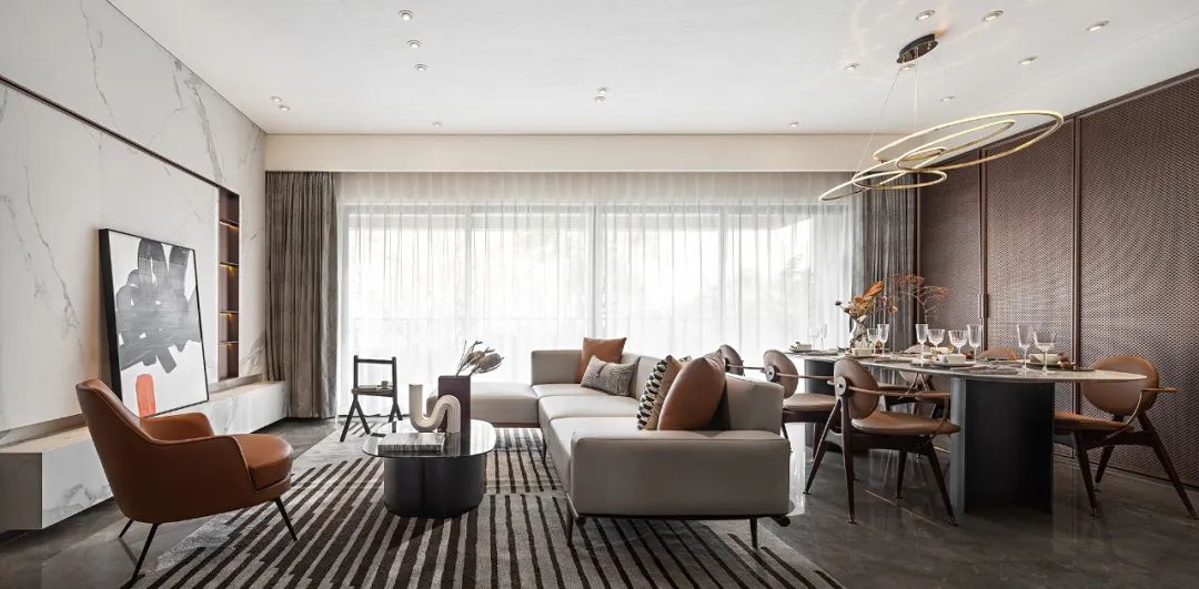 現(xiàn)代輕奢風格家裝設(shè)計室內(nèi)裝修效果圖-客廳