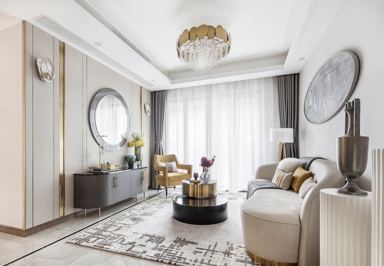 現(xiàn)代輕奢風(fēng)格室內(nèi)家裝案例效果圖-客廳 現(xiàn)代輕奢風(fēng)格室內(nèi)家裝案例效果圖-客廳