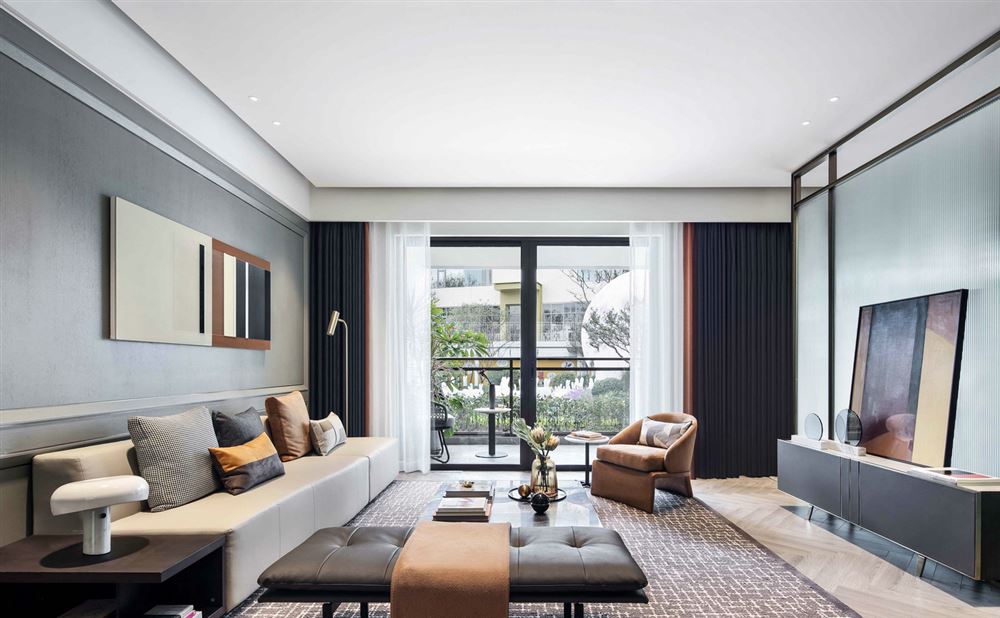 佛山市招商城市主場(chǎng)輕奢風(fēng)格四居室裝修案例