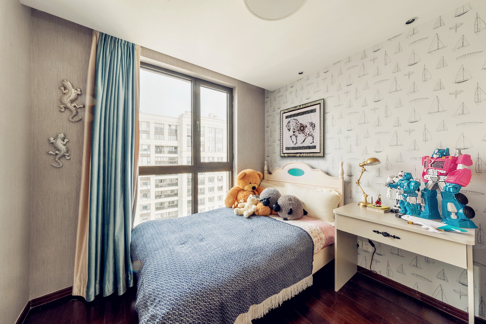 美式田園風(fēng)格家裝設(shè)計(jì)室內(nèi)裝修效果圖-次臥