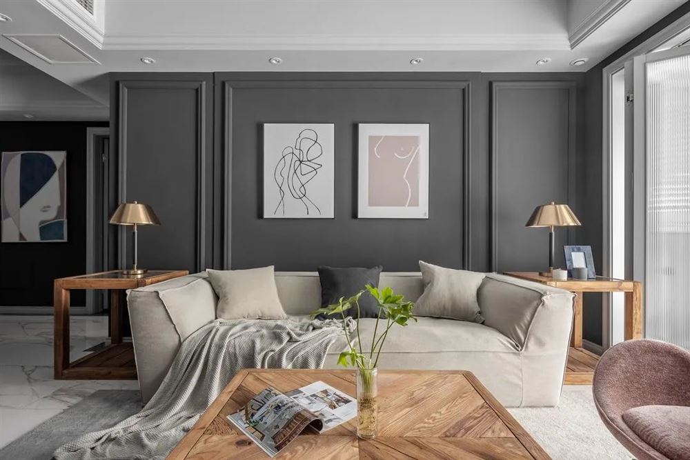 曲靖市贏城世家輕奢風格三居室裝修案例