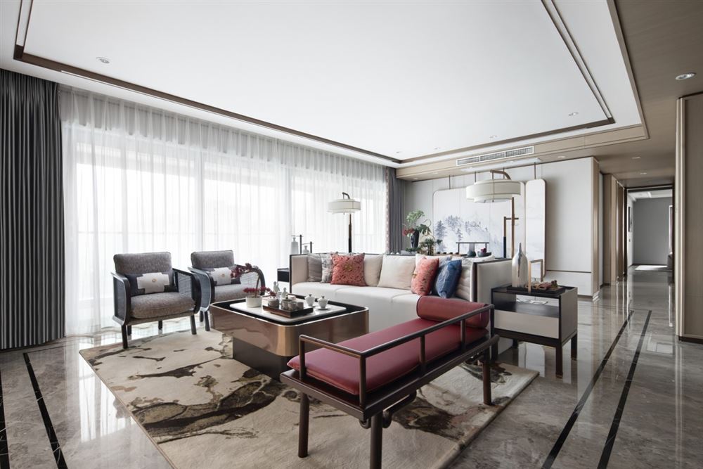 江門市文昌花園新中式風格三居室裝修案例