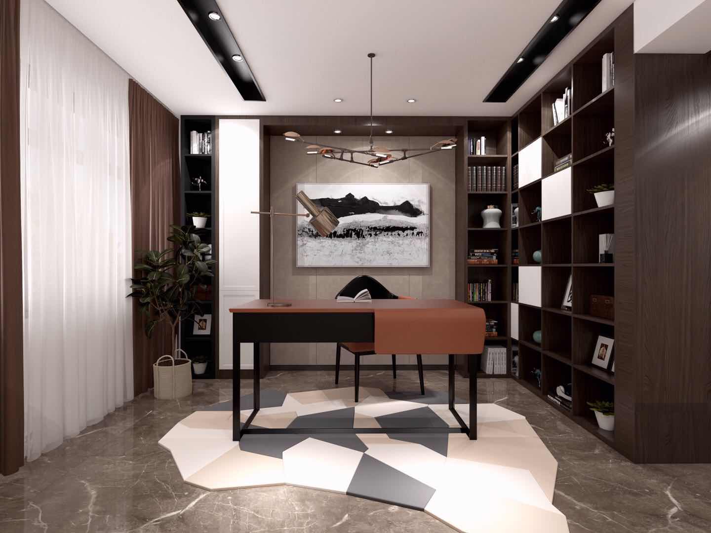 嘉興市東鼎名人府邸現(xiàn)代風格別墅裝修案例