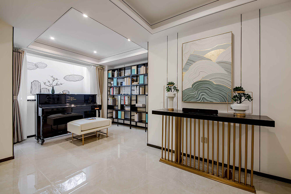 現(xiàn)代輕奢風格室內裝修效果圖-江山一品三居125平米-琴室