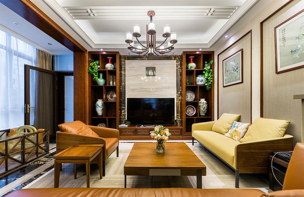 自貢市橋頭鎮(zhèn)新街東樓1-2號新中式風(fēng)格別墅裝修案例