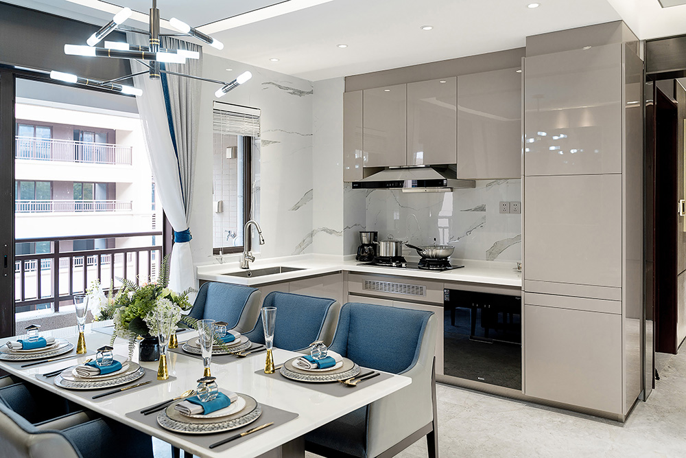 輕奢風(fēng)格室內(nèi)裝修效果圖-江南萬達(dá)廣場三居158平米-廚餐廳 輕奢風(fēng)格室內(nèi)裝修效果圖-江南萬達(dá)廣場三居158平米-廚餐廳