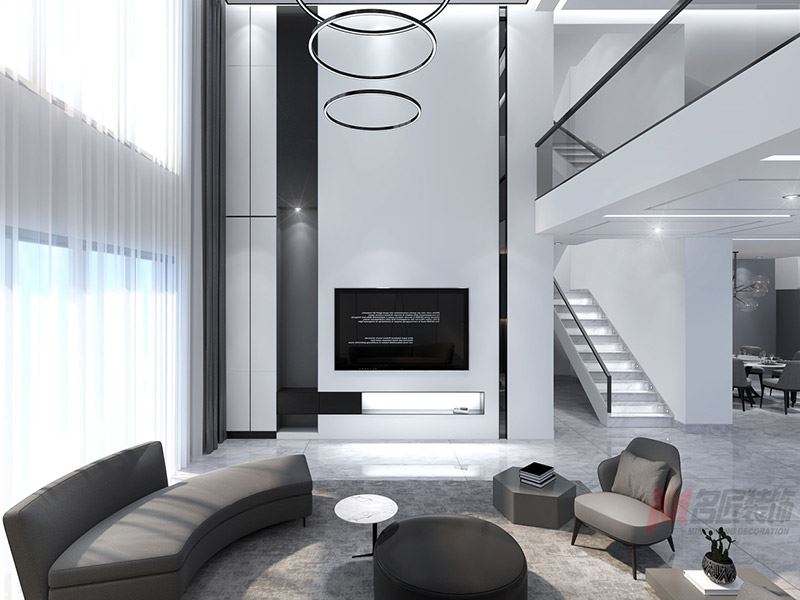 自貢市銀海&middot;金域國(guó)際一期現(xiàn)代簡(jiǎn)約風(fēng)格別墅裝修案例