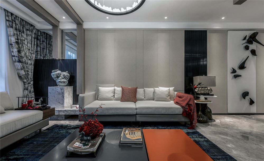 佛山市海倫堡&middot;美的&middot;玖悅府新中式風(fēng)格三居室裝修案例