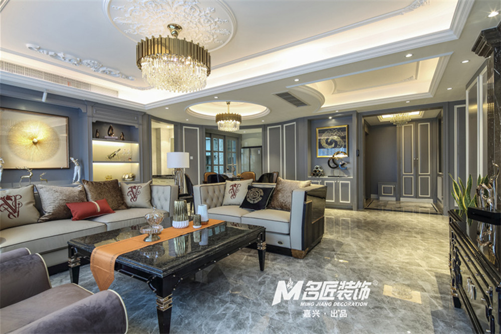 嘉興市中山名府輕奢風(fēng)格三居室裝修案例