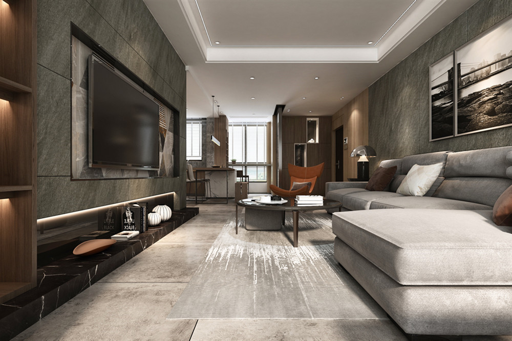 中山市雍泉度假山莊現(xiàn)代簡約風(fēng)格四居室裝修案例