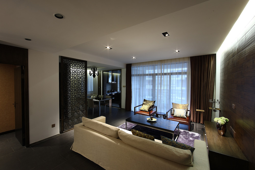 無(wú)錫市華潤(rùn)橡樹(shù)灣萬(wàn)象公館商住樓新中式風(fēng)格二居室裝修案例