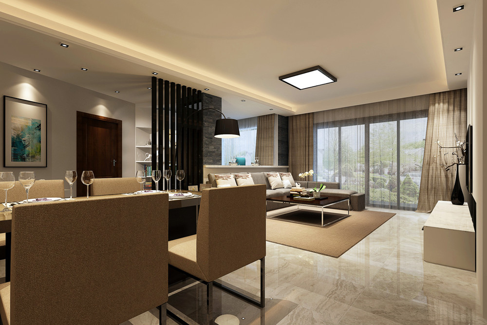 江門市保利大都會現(xiàn)代簡約風(fēng)格三居室裝修案例