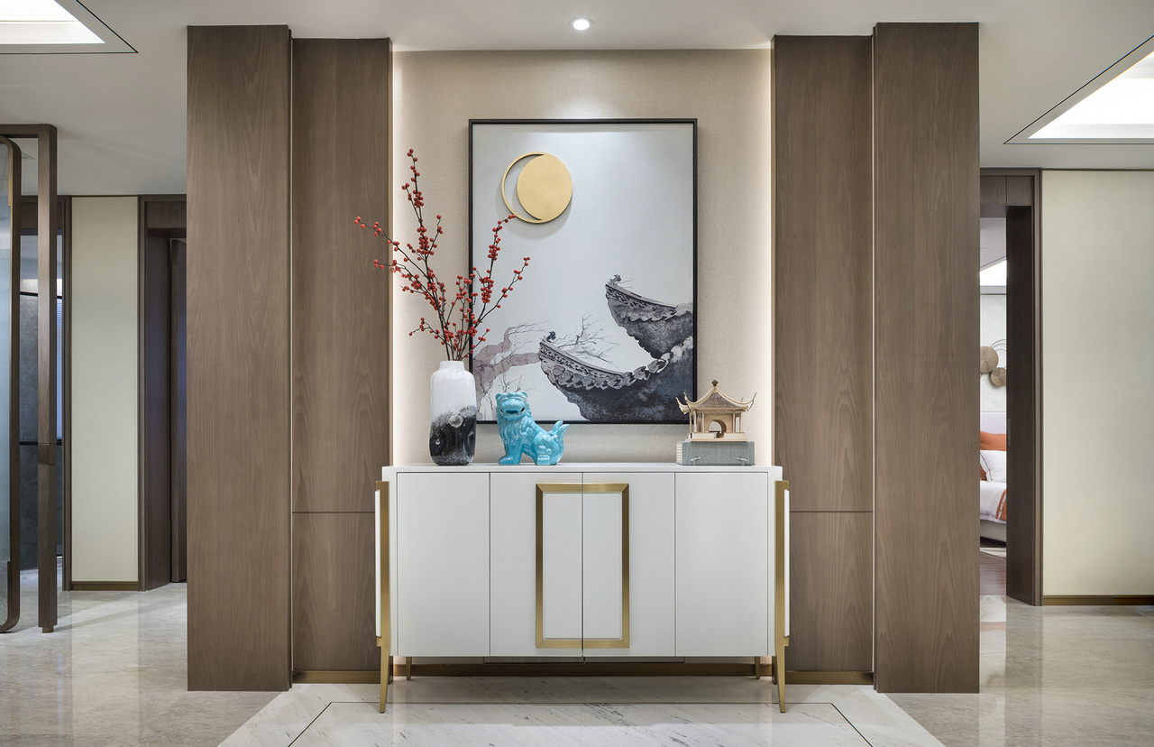 廣州市珠江帝景苑新中式風(fēng)格四居室裝修案例