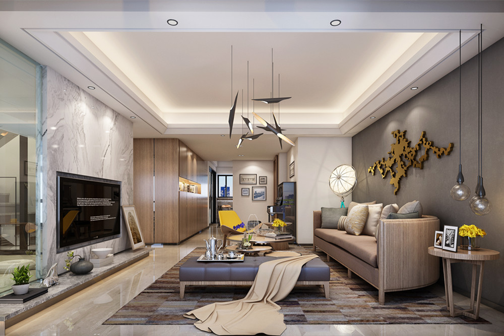 廣州市凱旋新世界新中式風(fēng)格四居室裝修案例