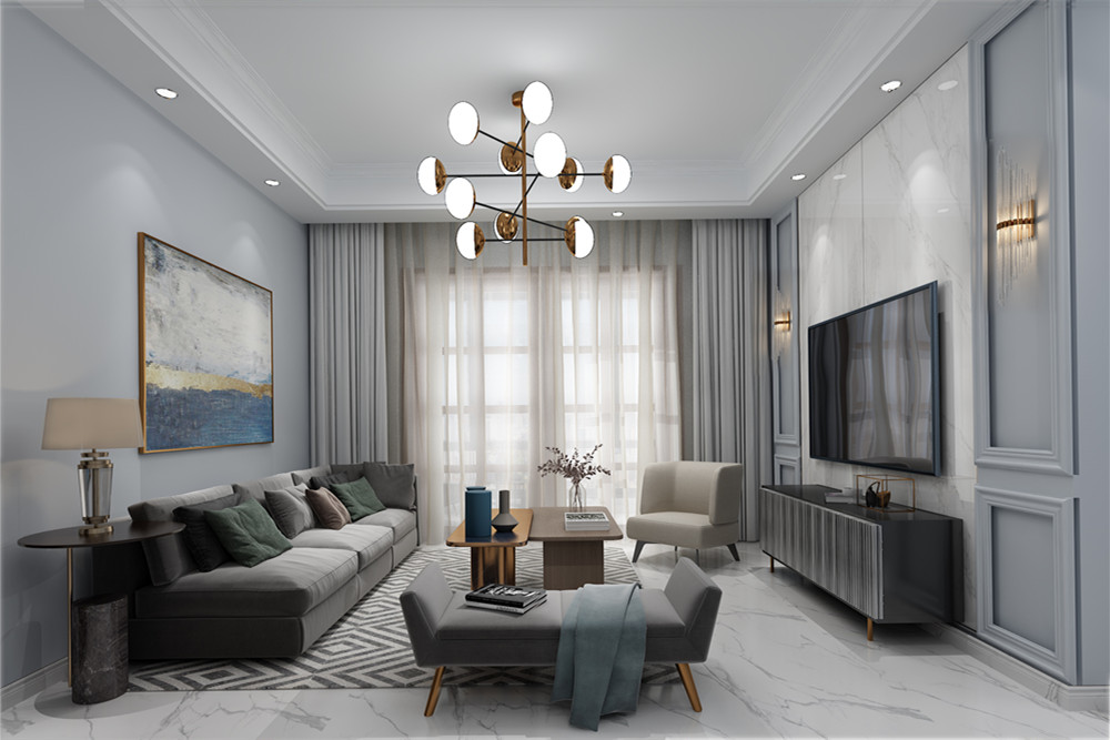 南寧市天昌東盟中央城現(xiàn)代簡約風格三居室裝修案例