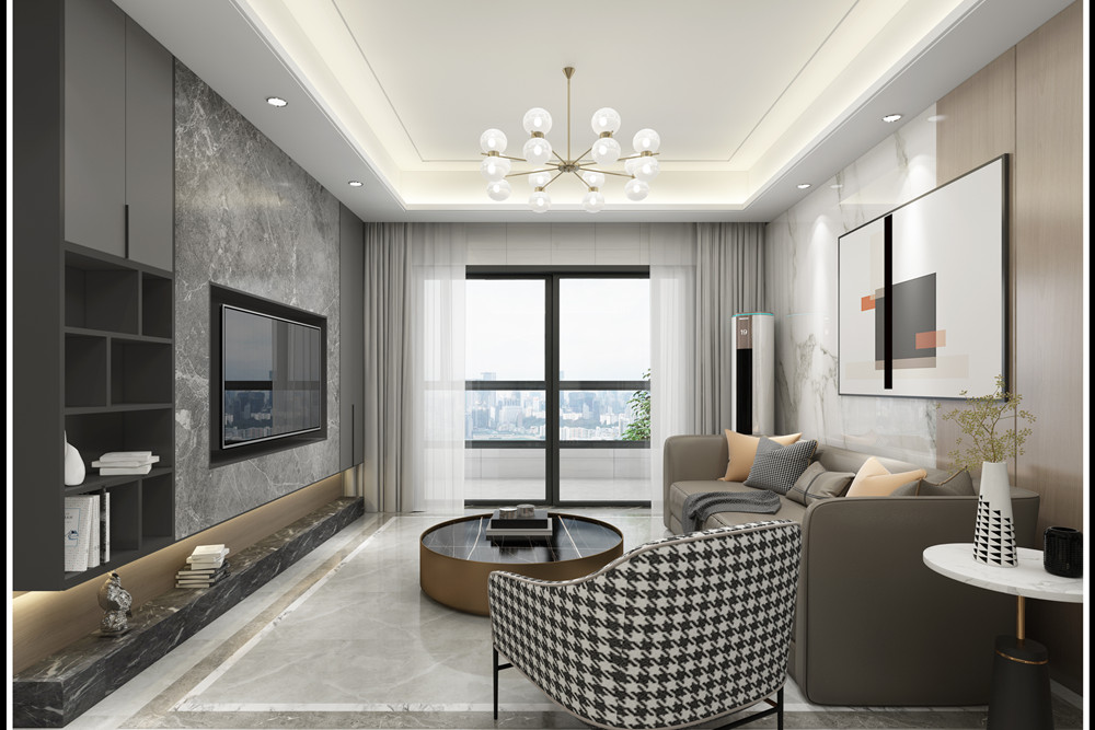 廣州市星河灣半島現(xiàn)代簡約風格三居室裝修案例