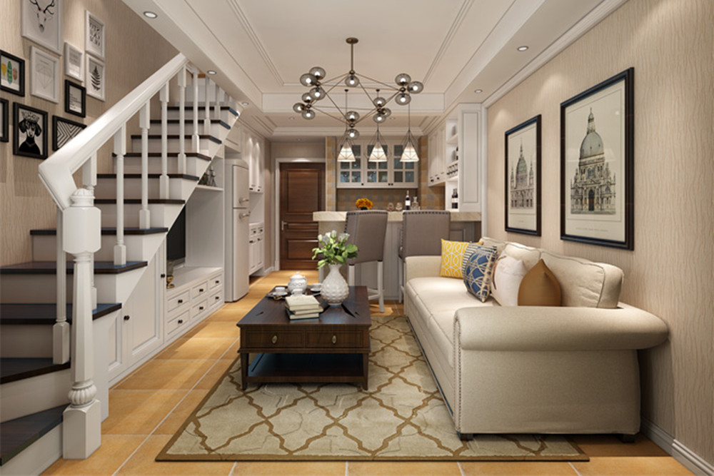 合肥市綠城&middot;廬境桃源美式風(fēng)格三居室裝修案例