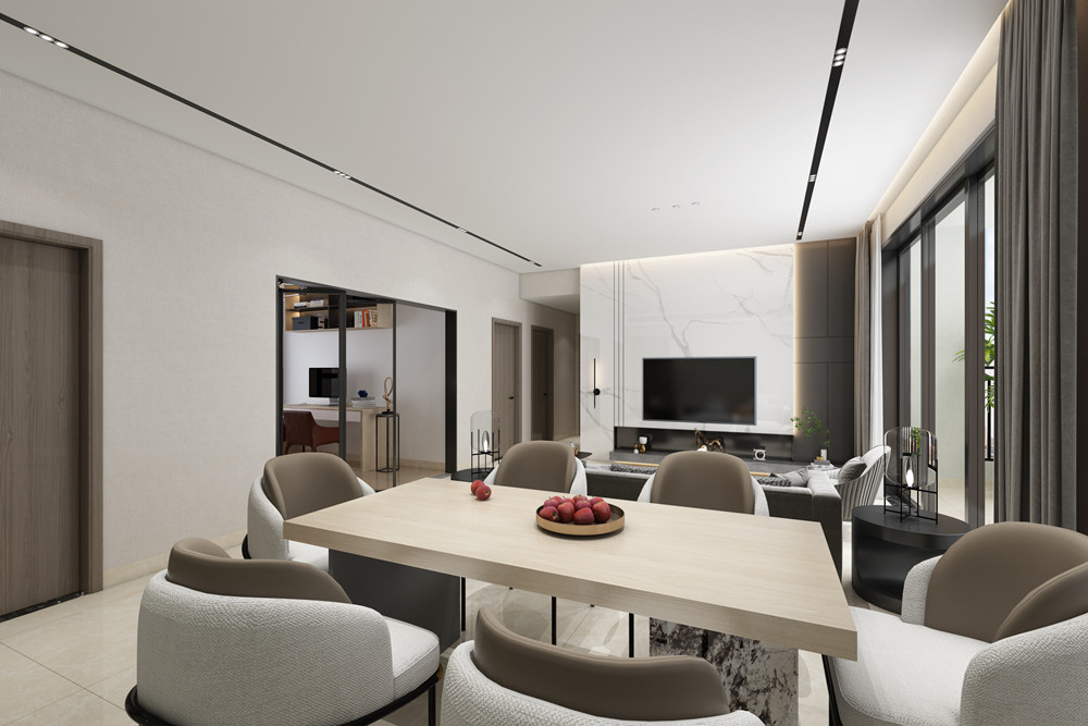 中山市雅居樂萬象郡2期現(xiàn)代簡約風(fēng)格三居室裝修案例