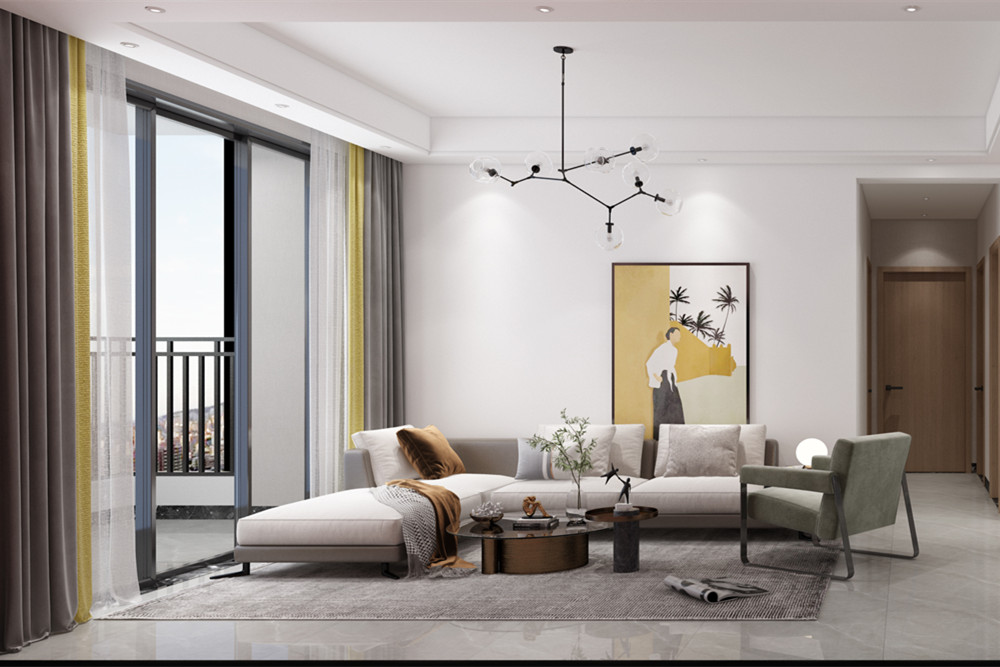 中山市星匯灣現(xiàn)代簡(jiǎn)約風(fēng)格三居室裝修案例