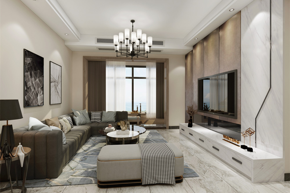 梧州市碧水閣小區(qū)輕奢風(fēng)格三居室裝修案例